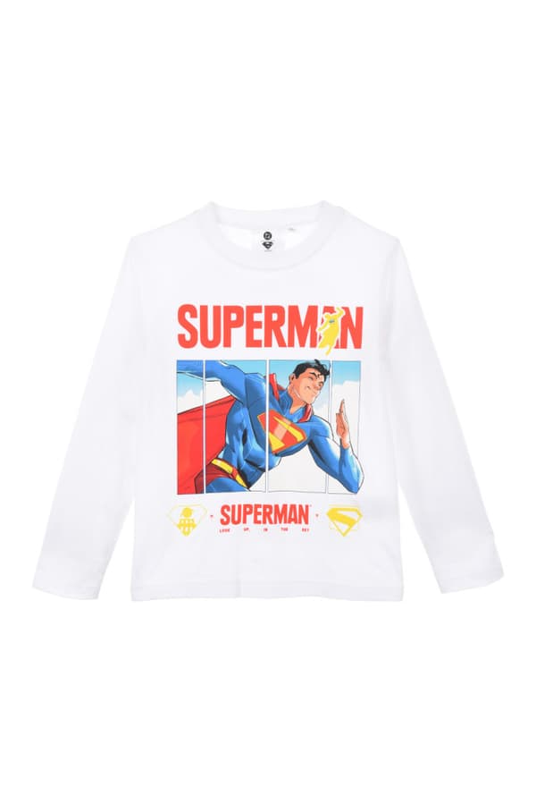 Superman vit långärmad tröja för barn, storlek