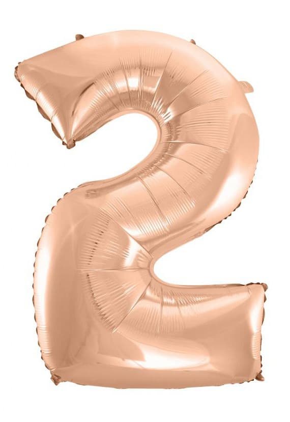 Sifferballong Roséguld Nummer 2, 92 cm