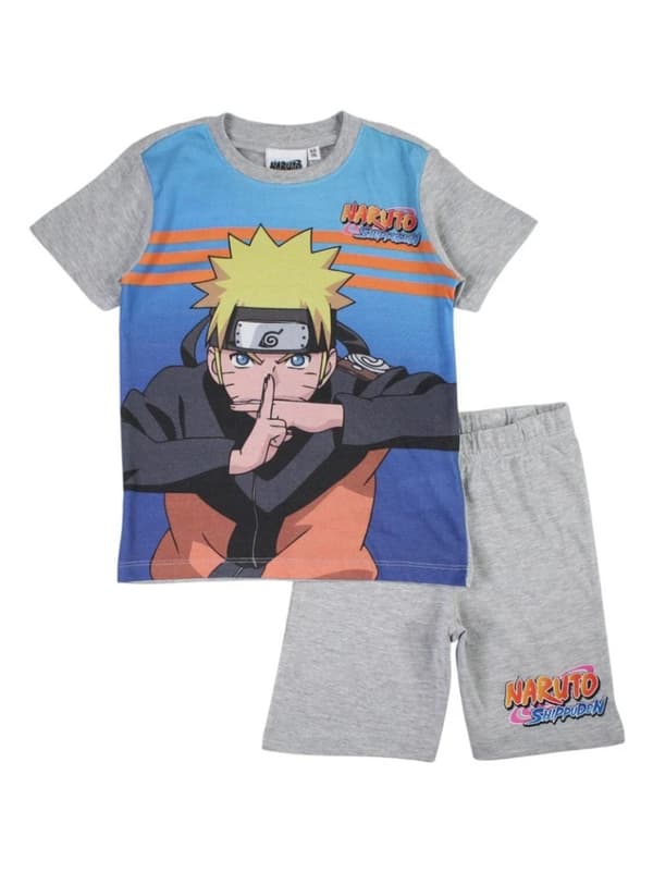 Naruto Kage Bunshin grå kort pyjamas barn