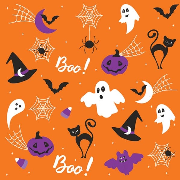 Halloween napkins with graphics, 20-pack, 33x33 cm