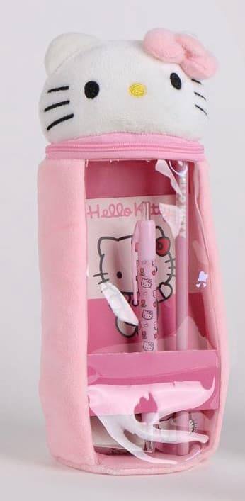 Hello Kitty pencil case in white plush material