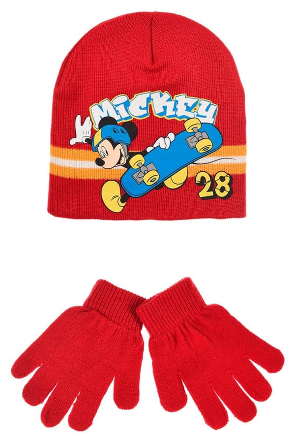 Disney Mickey Skate barnmössa och vantar set 54 cm