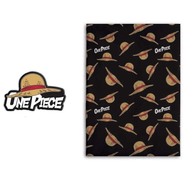 One Piece Straw Hat fleecefilt och formad kudde set