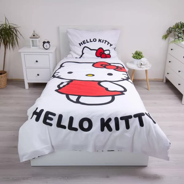 Hello Kitty påslakanset / bäddset, 140×200 cm, 70×90 cm, bomull