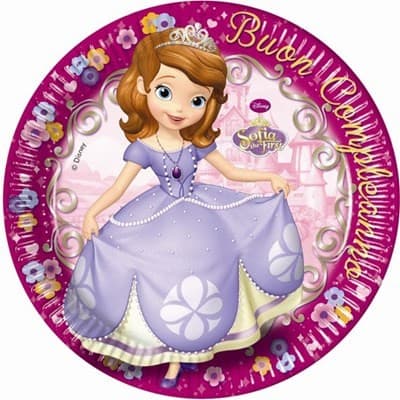 Disney Sofia First Pappersassietter 8-pack 23 cm