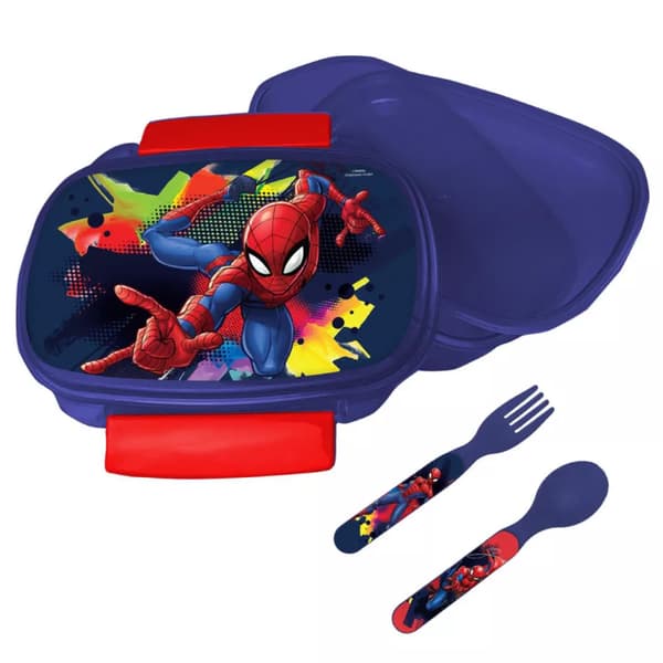 Spindelmannen matlåda med bestick