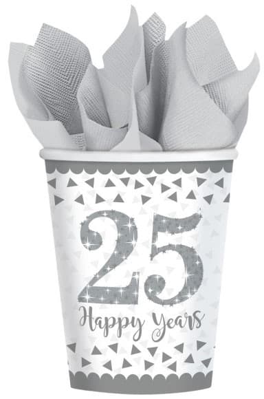 Anniversary Silver 25:e Pappersmugg 8 st 266 ml