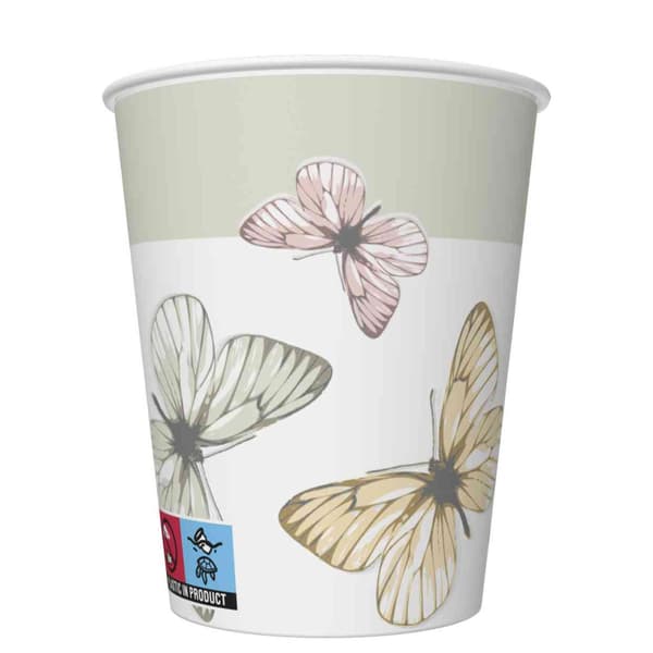 Butterfly pappersmuggar 8-pack 250 ml