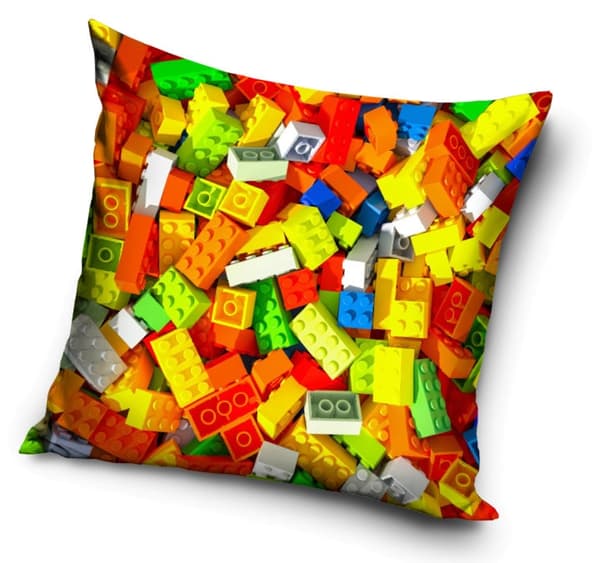 Bricks Lego-patterned cushion cover 40x40 cm in velour