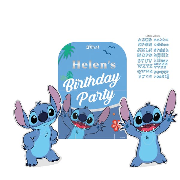 Disney Lilo and Stitch Aloha anpassningsbart bordsdekorset