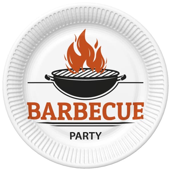 BBQ Party engångstallrikar 8-pack, 22,7 cm