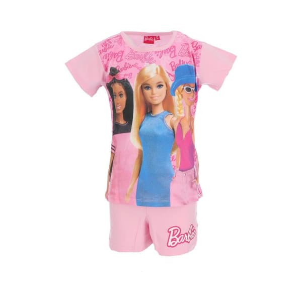 Barbie Trendy ljusrosa kort pyjamas barn