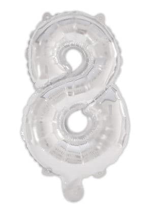 Silverballong siffra 8, 95 cm
