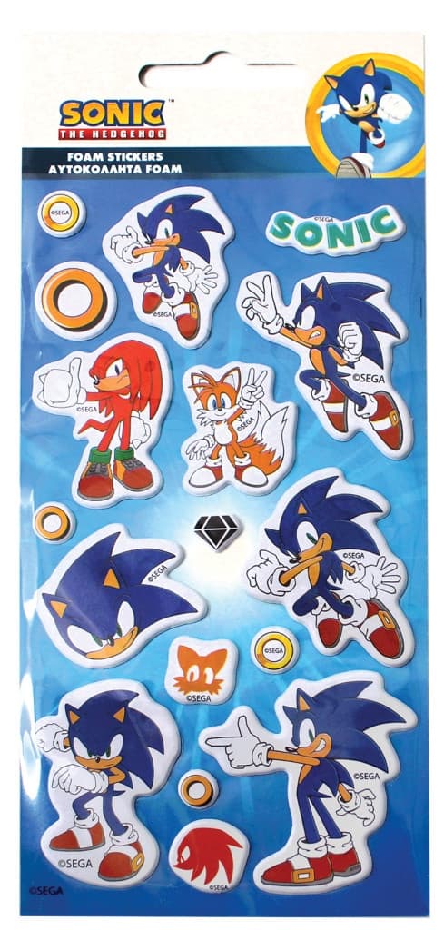 Sonic the Hedgehog ring set med skumklistermärken
