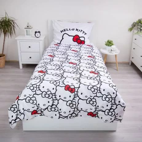 Hello Kitty påslakanset / bäddset, 140×200 cm, 70×90 cm, bomull