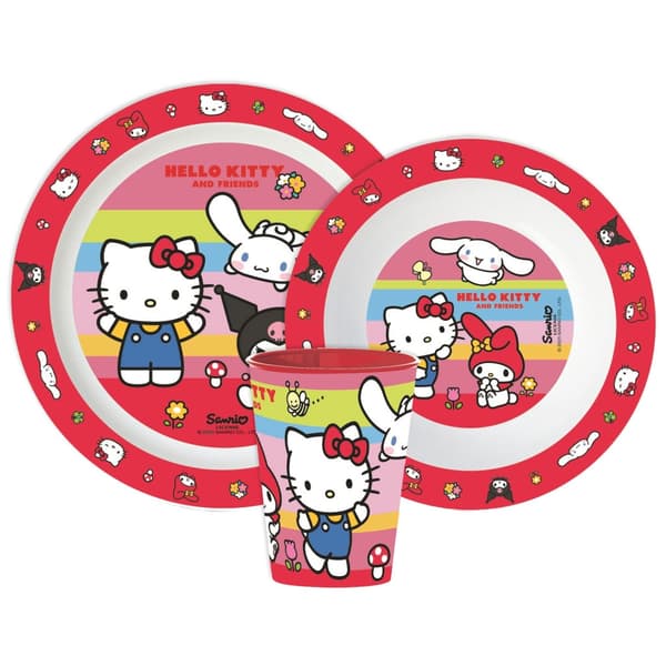 Hello Kitty and Friends Dinner Set in Microplastic with Cup 260 ml
