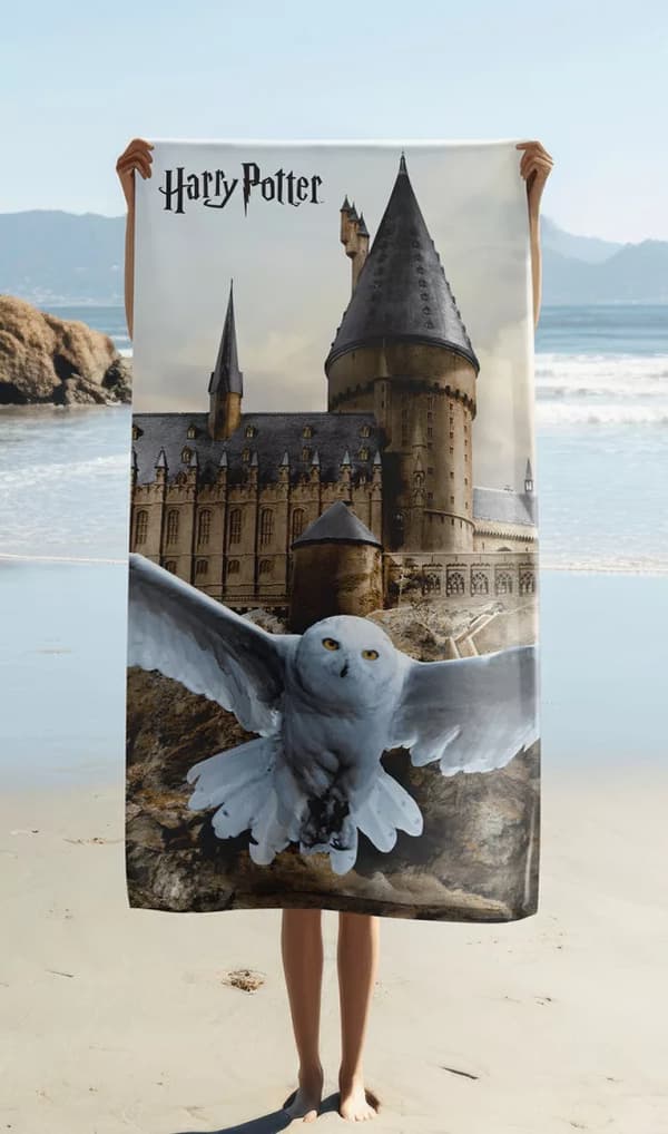 Harry Potter Hedwig badhandduk, strandhandduk 70x140 cm