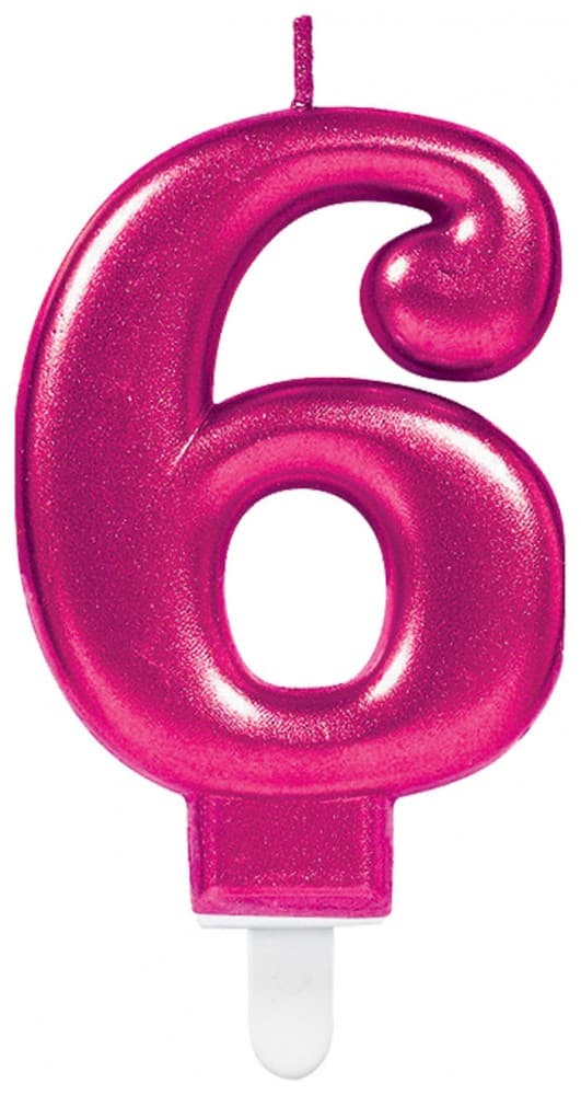 Siffertårtljus 6 i rosa