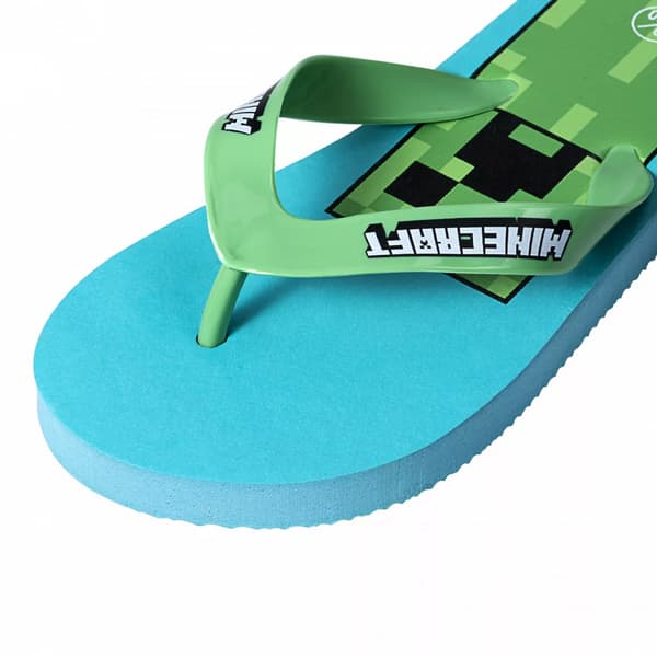 Minecraft Flip-Flops Barn Gröna Badtofflor med Creeper