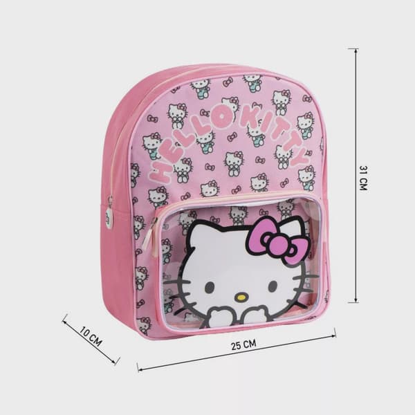 Hello Kitty Backpack Kids 30 cm – Pink School Bag with 2 Compartments, Adjustable Shoulder Straps, Cute & Practical