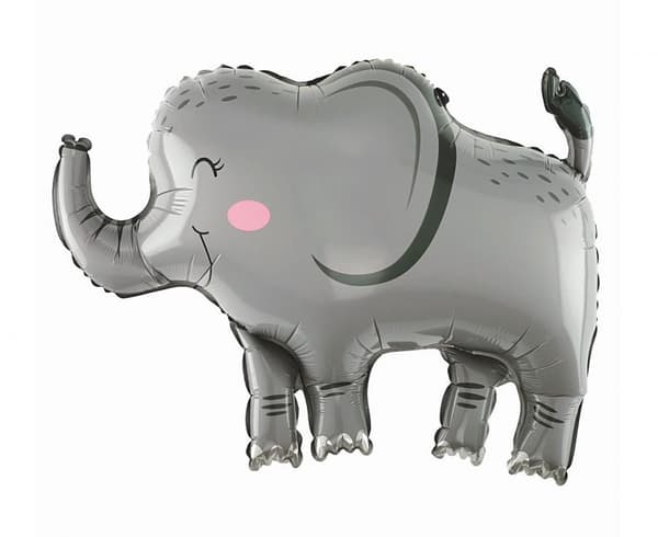 Elefant grå folieballong 68 cm