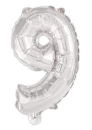 Silverballong siffra 9, 95 cm
