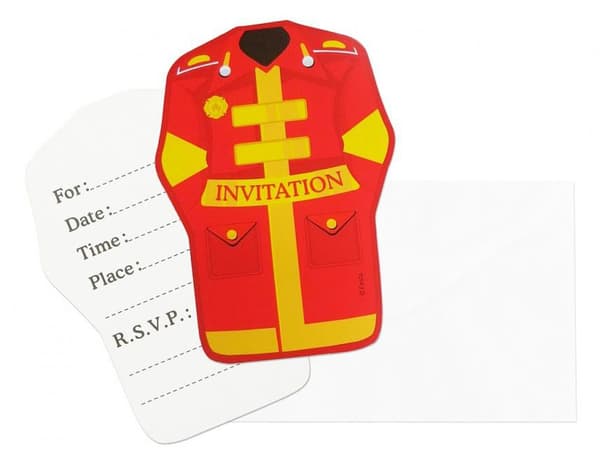 Fireman Fire Brigade gula inbjudningskort 6-pack