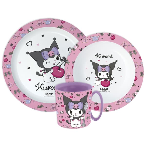Hello Kitty Kuromi middagsset med mugg 390 ml