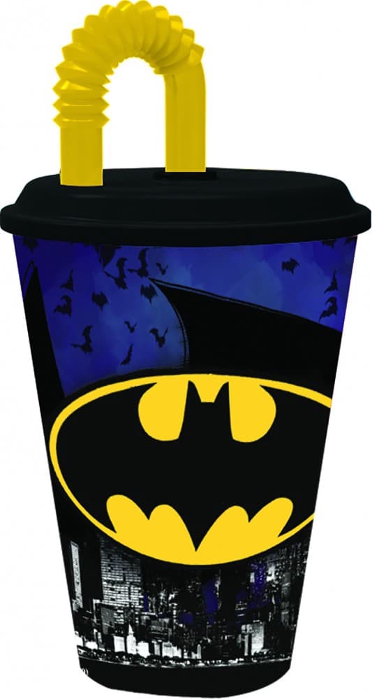 Batman Bat Signal sugrörsmugg, plast 430 ml