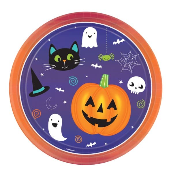 Halloween vänner pappersassietter 8-pack 23 cm