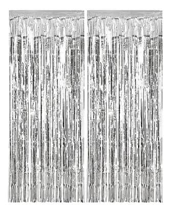 Färg Silver Gardiner, Silver Dörrgardin 2 m