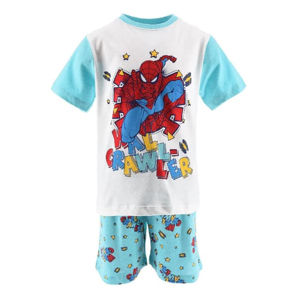 Spindelmannen blå kort pyjamas för barn