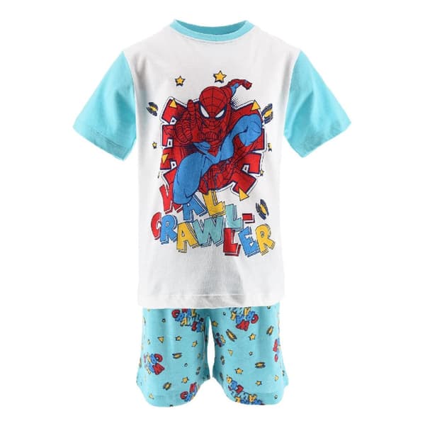 Spiderman Wall Crawler blå kort pyjamas för barn 6 år / 116 cm