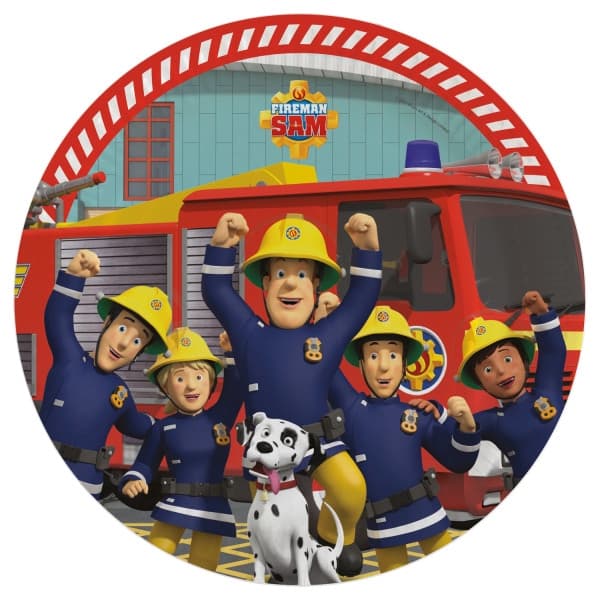 Brandman Sam Teamwork papperstallrik 8 st 23 cm