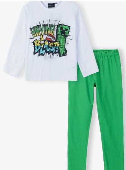 Minecraft barnpyjamas långärmad