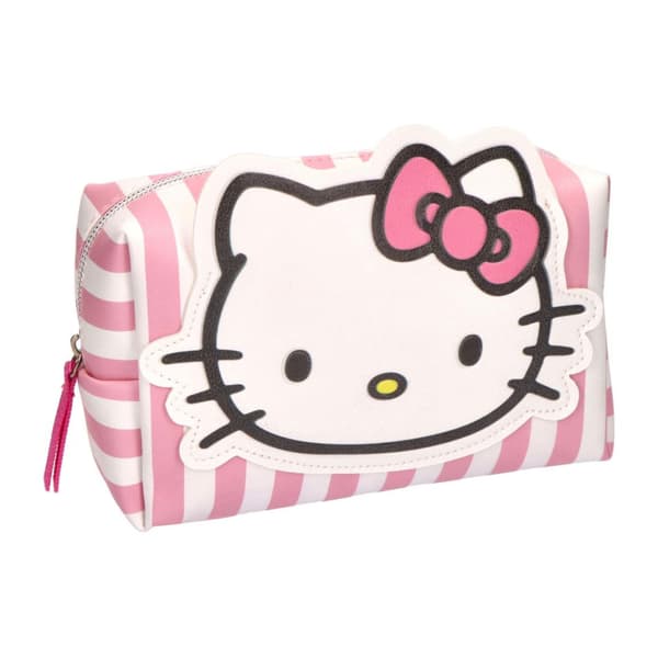Hello Kitty randig necessär 18 cm