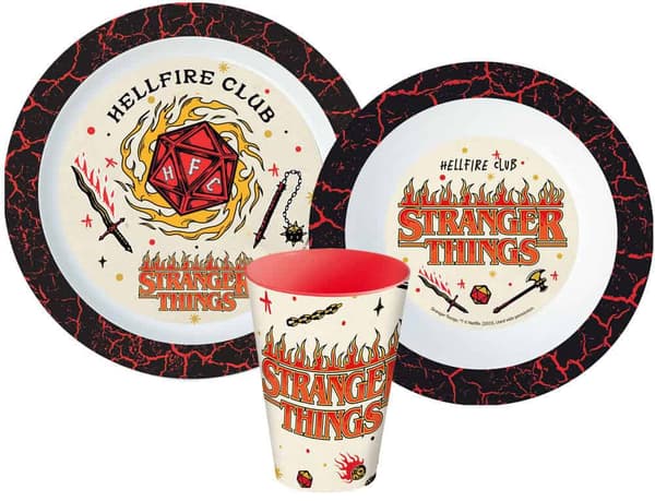 Stranger Things Upside Down middagsset, mikrovågssäkert set, kopp 260 ml