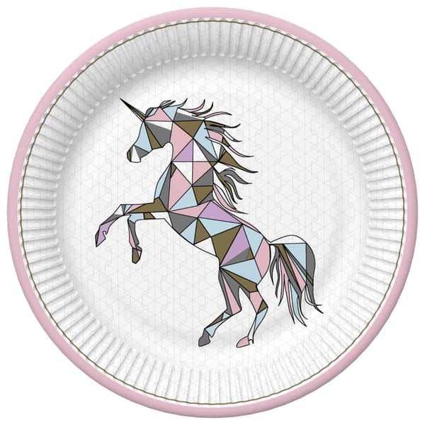 Unicorn Graphic Wild papperstallrik 8-pack 18 cm
