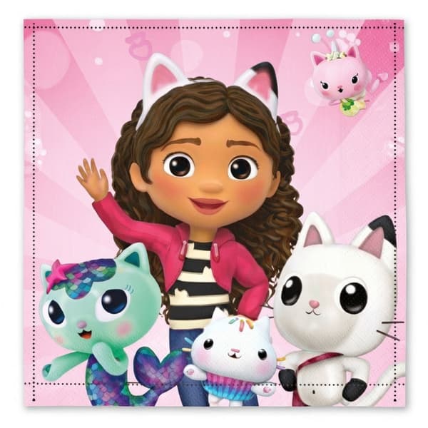 Gabbys Dockskåp Cat World handduk, 30x30 cm