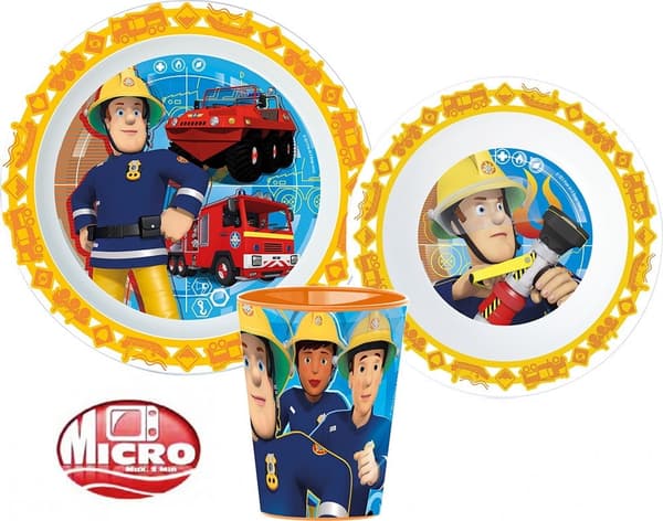Fireman Sam Rescue Mission dinnerware set in microplastic with 260 ml mug