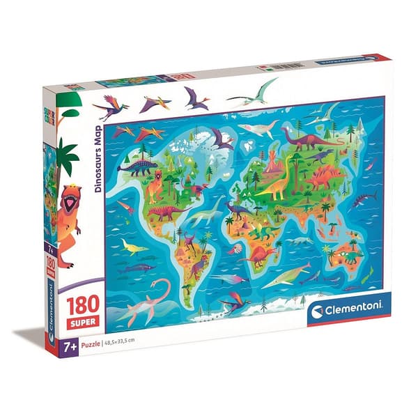 Dinosaur Map 180-piece Clementoni Puzzle