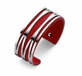 Victoria bracelet in silver color with red pattern