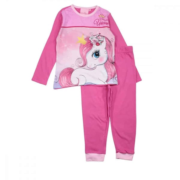 Enhörning Prinsessa Rosa barnpyjamas lång