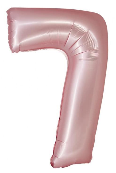 Sifferballong rosa nummer 7, 76 cm