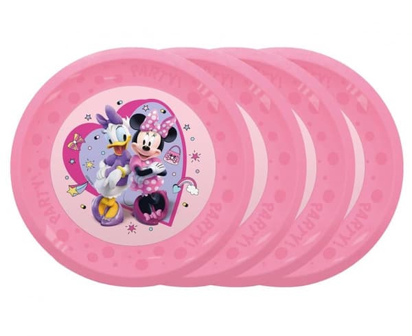 Disney Minnie Junior Micro Premium Plastic Plate, 4-pack, 21 cm