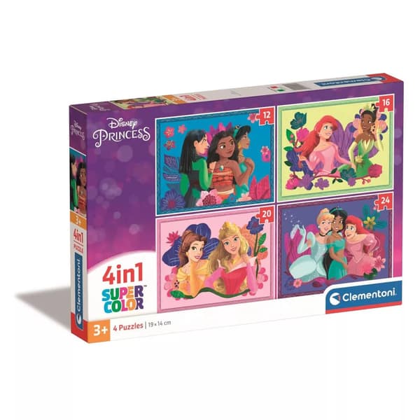 Disney Prinsessor 4-i-1 Pussel 12-24 bitar Clementoni