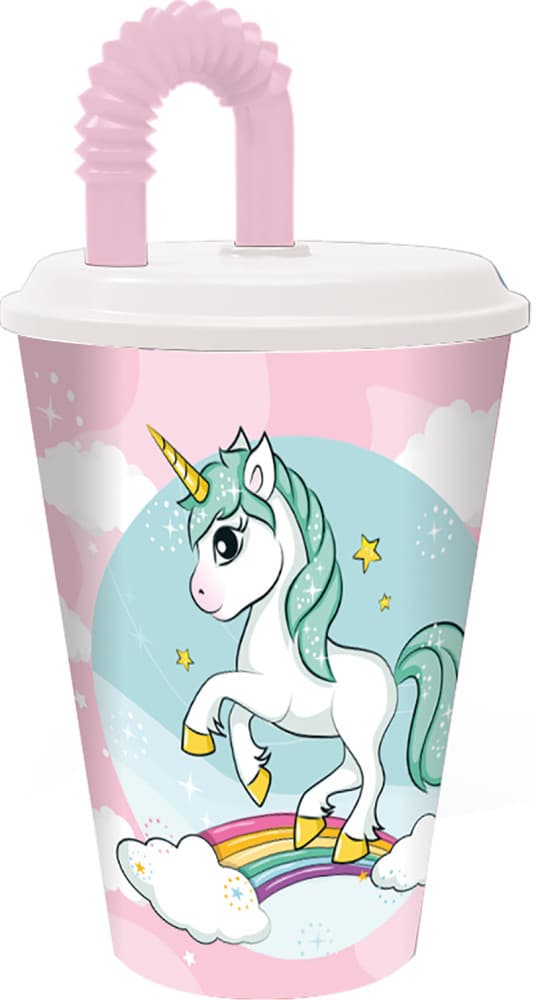 Unicorn Range mugg med sugrör 430 ml