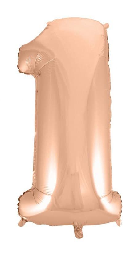 Sifferballong Roséguld Nummer 1, 92 cm