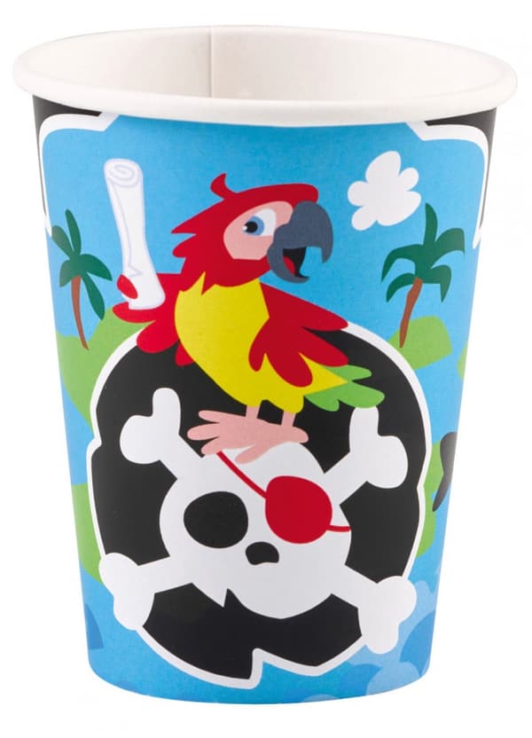 Pirate Privateer pappersmuggar 8-pack 250 ml