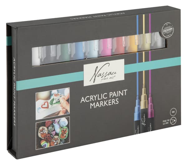 Colour Nassau akrylpennor 10-pack